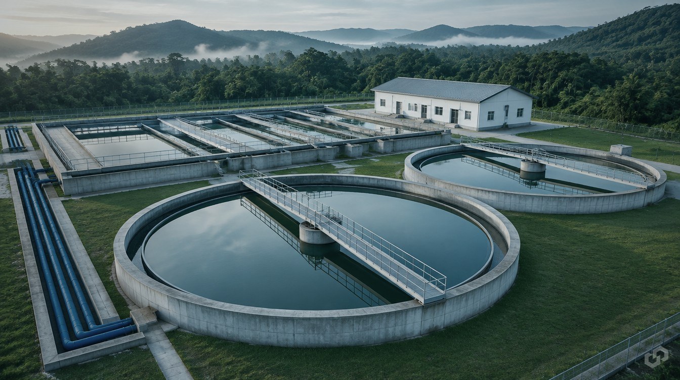 a district water treatment plant in Sarawak